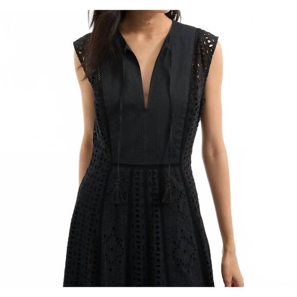 NEW VERONICA BEARD alina eyelet maxi dress in black - Picture 6 of 8